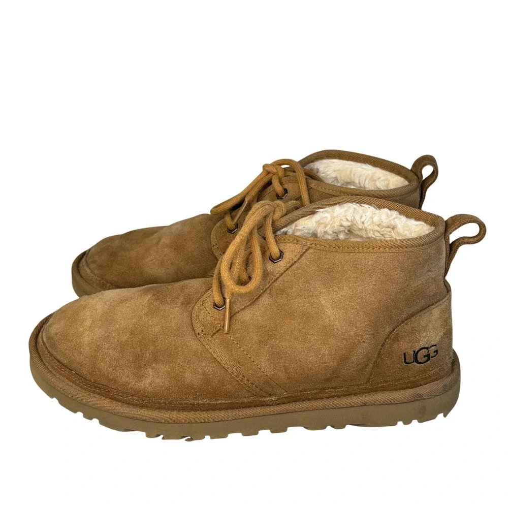 UGG Neumel Chestnut Suede Lace Up Boots Womens Size 9 1094269